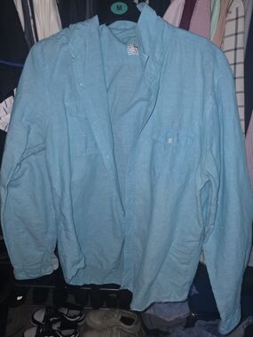Express Men's Light Blue Lightweight Shirt Jacket